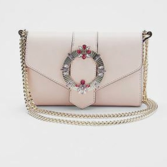 EXPRESS blush pink purse w gold chain strap - Picture 1 of 13